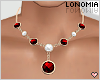 Red/White Gem Necklace