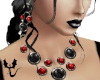 Black Red Jewellery Set