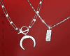 $ crescent neck silver