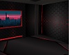 futuristic city room red
