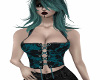 Teal Lace Up Corset