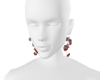 red flower earring