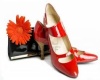 Red shoes and flower
