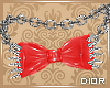 [Spiked] Red Bow ncklace