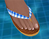 Blue Flip Flops Plaid M