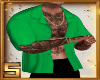 GRN OPEN SHIRT SET SS