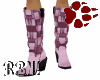 Pink Patchwork Boots