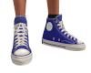 Blue and white sneakers