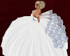 Bouffant White Blue Gown