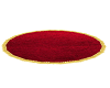 Red/gold round rug