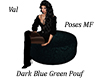 Dark Blue Green Pouf 2P