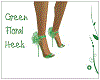 Green Floral Heels