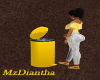 Animated yellow trashcan
