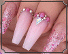 Pink Crystal Nails