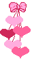 pink hanging hearts/left