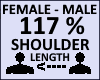 Shoulder length 117%