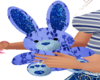 Blue Floral Bunny Plushy