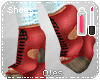 A| LaceUp Wedges |Rouge