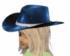 Blonde hair blue hat