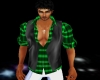 green with black vest