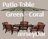 Coral / Green PatioTable