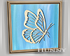 H, Blue Butterfly Framed