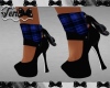 Blue Black Plaid Heels