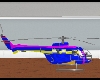 blue and pink helicopter