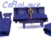 couche blue and purple