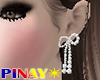 White Bow Pearl Earrings