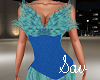 Aqua/Jade Peacock Gown