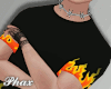 up in flames