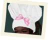 White and pink chef hat
