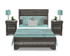 Gray and Teal Bed