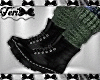 Black Boots Sage Socks