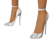 {D}White & gray heels