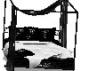 black and white bed