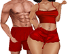 couple red camisole