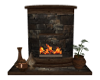 Rustic Stone Wall Fire