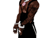 black lined overalls