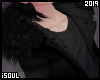 f| Black fur coat