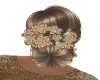 gold en hair with flower