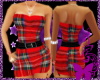 [CHY]redplaid strapless