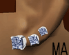 3 Square Diamond Studs