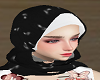hijab black white flow