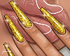 f. yellow glitter nails