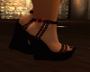 Black & Red Wedged Shoes