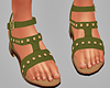 Olive Flat Sandals