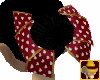 Red Gold Hearts Bow