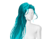 teal pony tail
